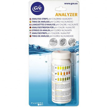 METACRIL Test Kit in strisce cartina tornasole Cloro/pH/Alcalinity (50pz)