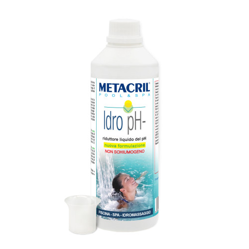 Metacril Pool & Spa Idro pH- Nuova Formulazione 1 Lt + bicchierino dosatore graduato